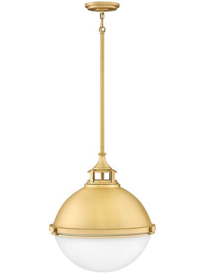 Fletcher 18-Inch Stem Pendant in Satin Brass.